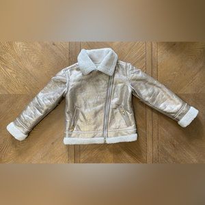 Gap Kids Brand Gold Faux Leather Jacket Size M. Girls